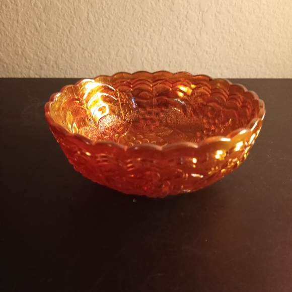 VTG Imperial Carnival Glass Marigold Grape Pattern 5" Decorative Bowl - Picture 5 of 7